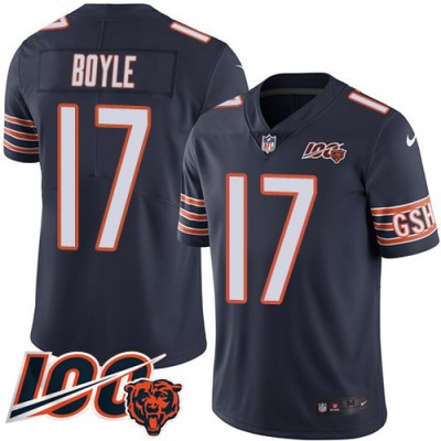 Nike Chicago Bears #17 Tim Boyle Navy Blue Team Color Men's Stitched NFL 100th Season Vapor Limited Jersey